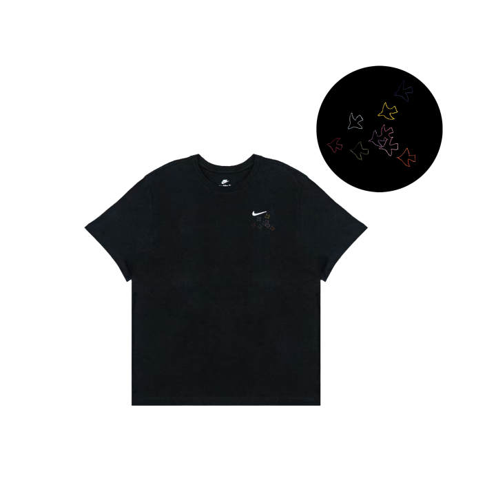 Nike Nike Sportswear T Shirts Men's Black Crew Neck Moderate Straight Fit