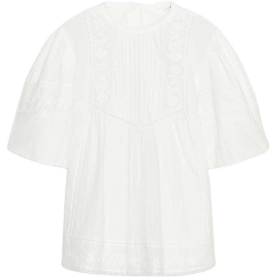 ZARA ZW Shirts Women's Frosted White Crew Neck Moderate