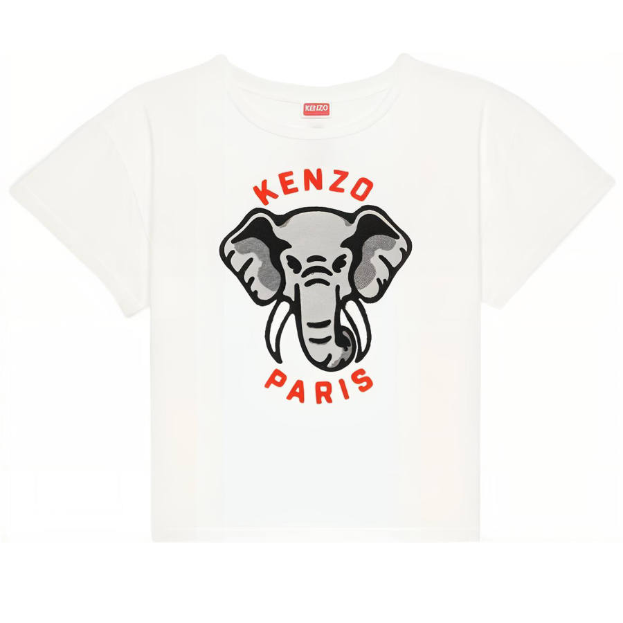 KENZO Elephant Embroidered Crewneck T Shirt