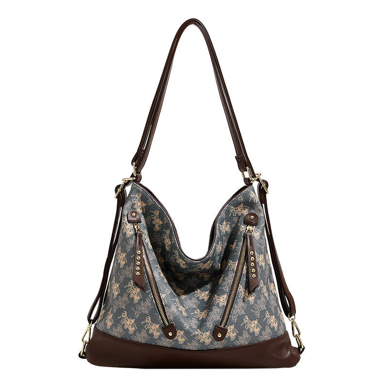 PAYOT PAYOT Microfiber Synthetic Leather Shoulder Bag Can Be Used As A Double Shoulder Backpack Regular Women's Blue