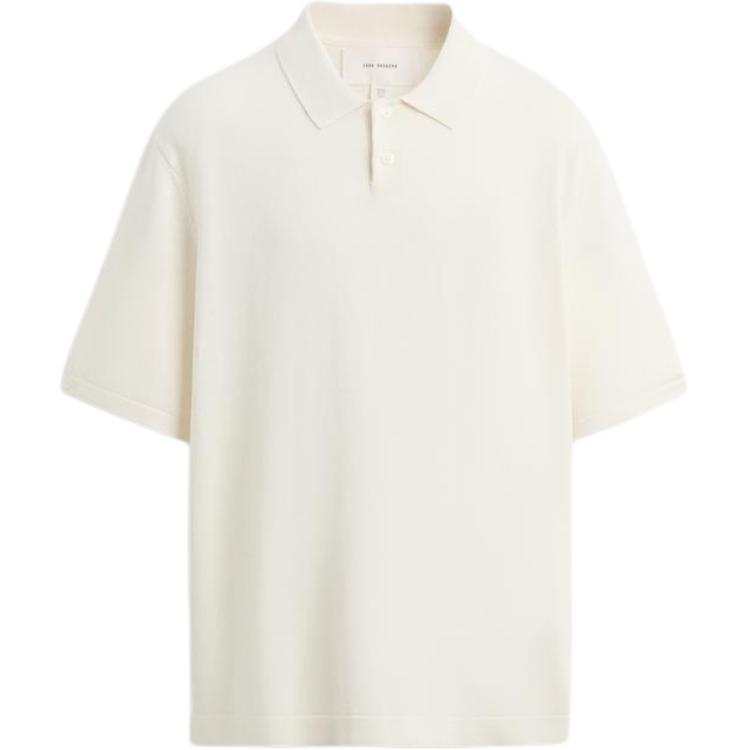 ZARA Polo Shirts Men's White Lapel Moderate Straight Fit