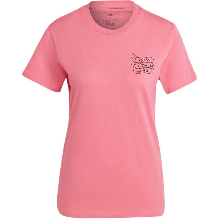 Adidas Adidas Clothing T Shirts Women's Pink Crew Neck