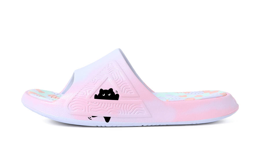 PEAK Tai Ji1.0 Quiet Abrasion Resistant Cushioning Quiet Abrasion Resistant Cushioning Slide Slippers Unisex Pink Blue