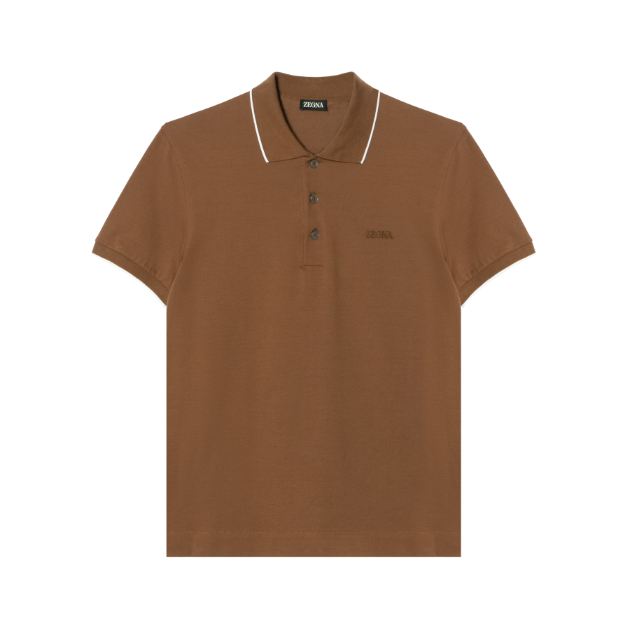 Ermenegildo Zegna Zegna Logo Embroidered Short Sleeved Polo Shirt