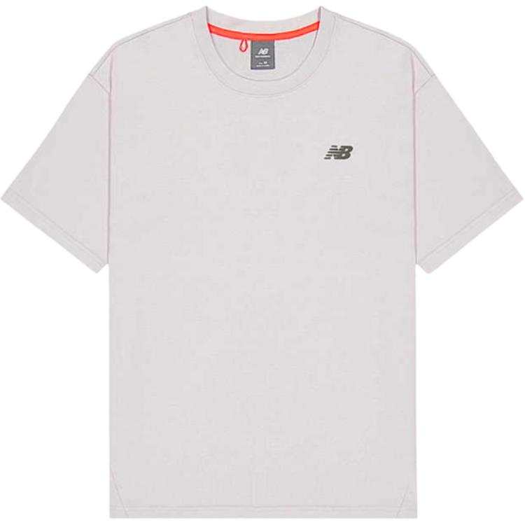 New Balance New Balance T Shirts Men's Light Gray Crew Neck Moderate Straight Fit