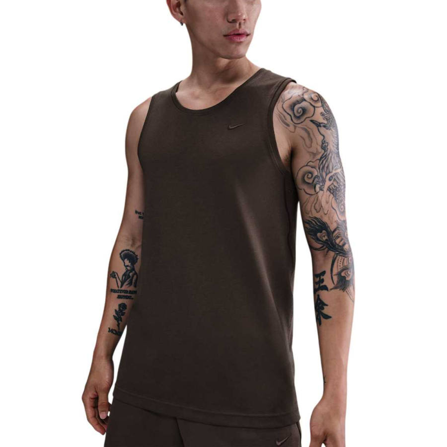 Nike Nike Dri Fit Tank Tops Men's Brown Crew Neck Moderate Other