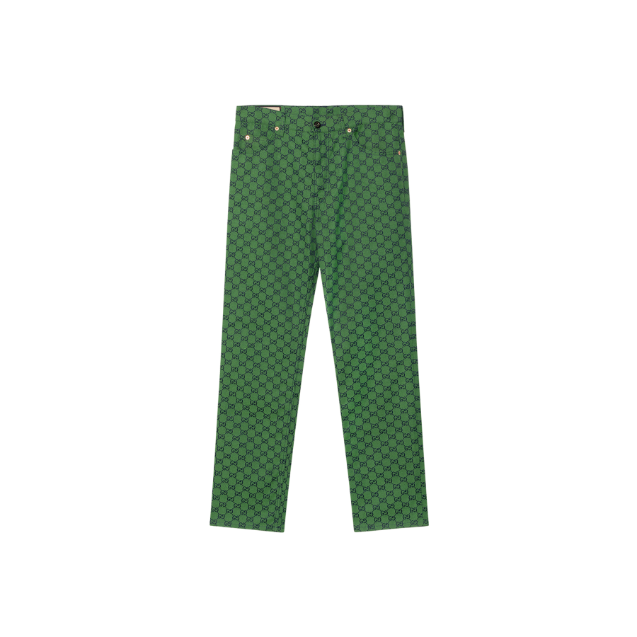 GUCCI Casual Pants Men's Green Moderate Straight Fit Pants