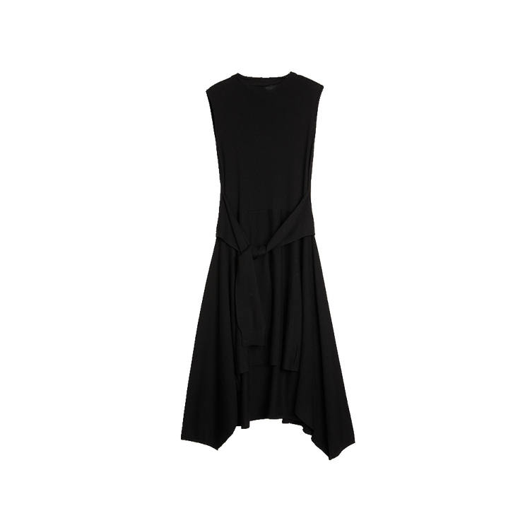ELLE Sleeveless Dresses Women's Black Half Turtleneck Thin Mid Length