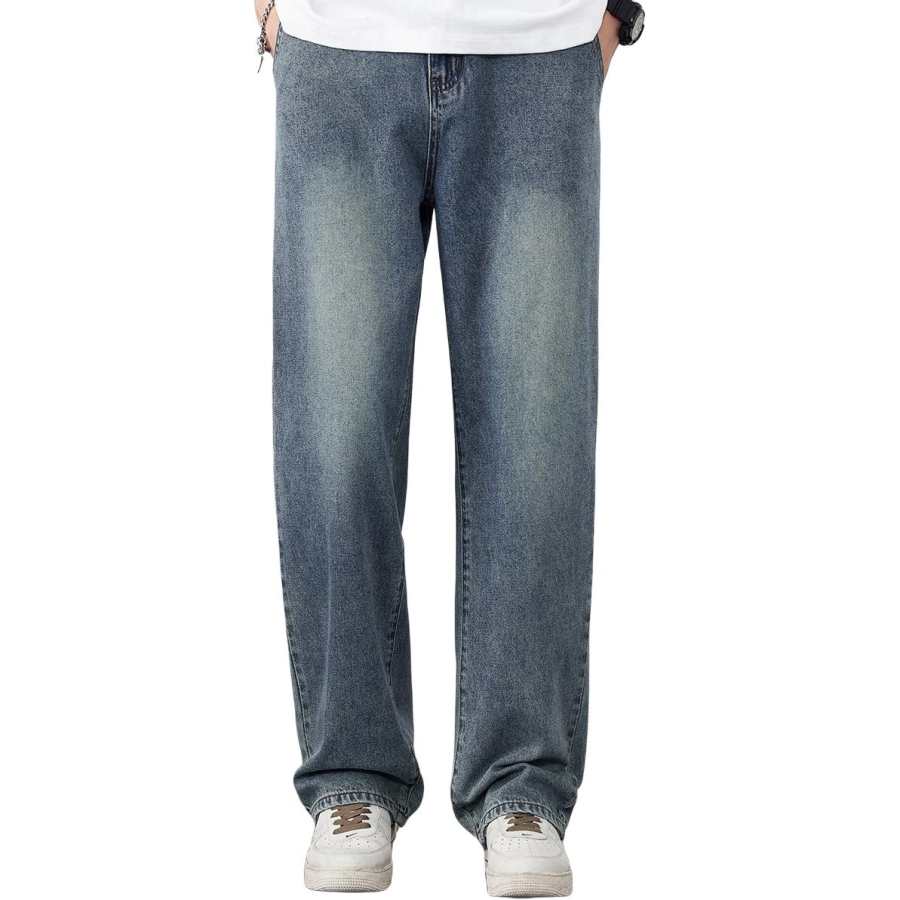 BALENO Jeans Men's Vintage Blue Moderate Straight Fit Pants
