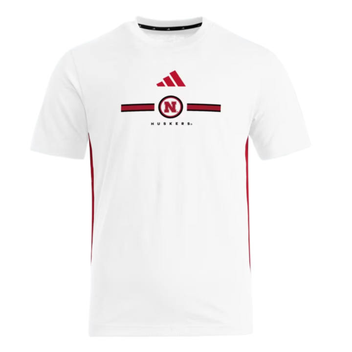 Adidas Adidas Free Shipping With AdiClub Nebraska Cornhuskers Essentials 3 Stripes Tee