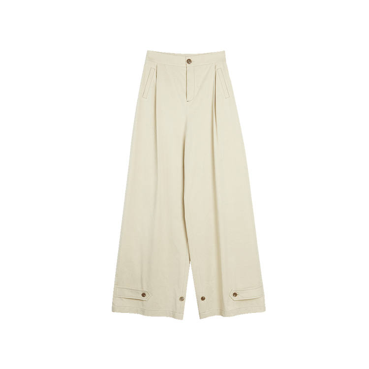 ELLE Casual Pants Women's Khaki Thin Wide Leg Pants