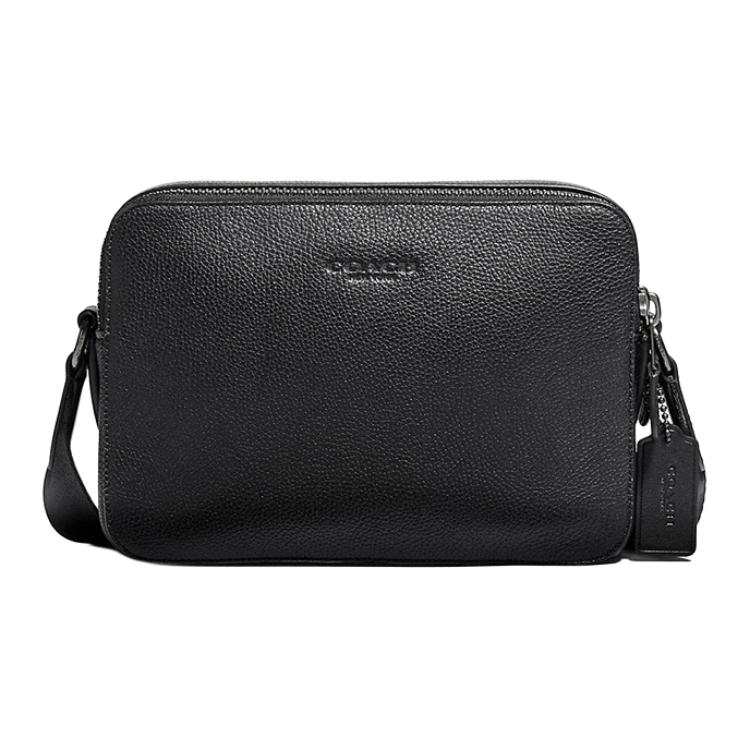 COACH Charter Cow Leather Shoulder Bag, Crossbody Bag Medium Unisex Black Copper/Black
