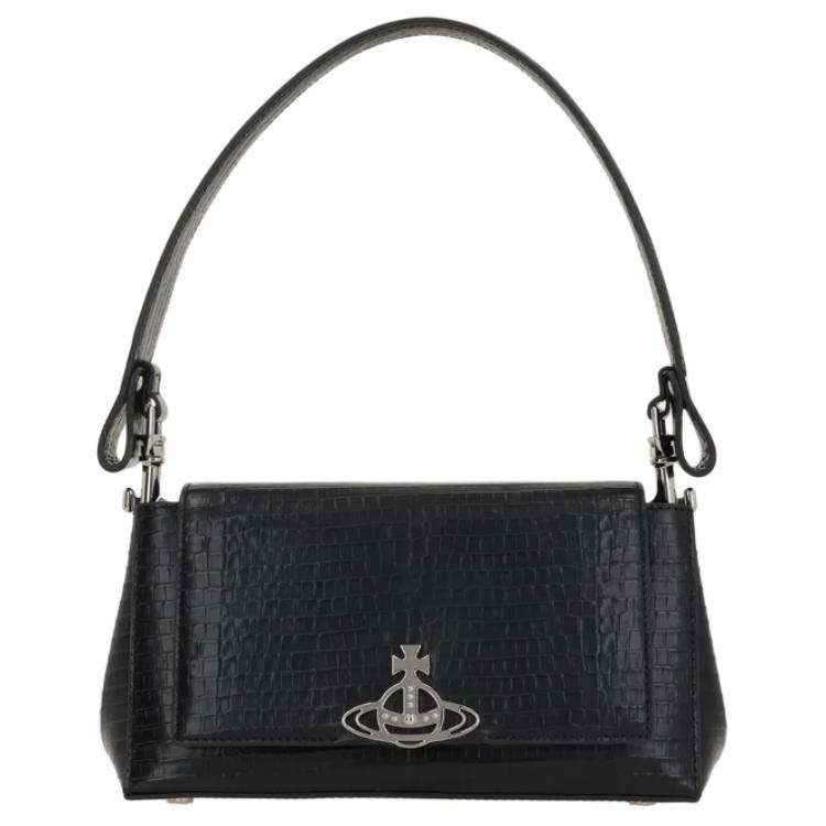 Vivienne Westwood HAZEL Cow Leather Shoulder Bag Medium Women's Black