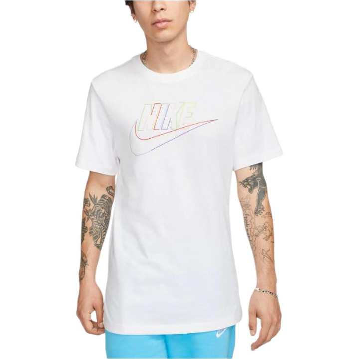 Nike Nike T Shirts Men's White Crew Neck Moderate Straight Fit