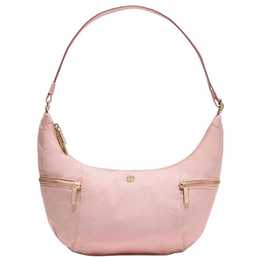 Lululemon Nylon Shoulder Bag Women's Mist Pink & Gold