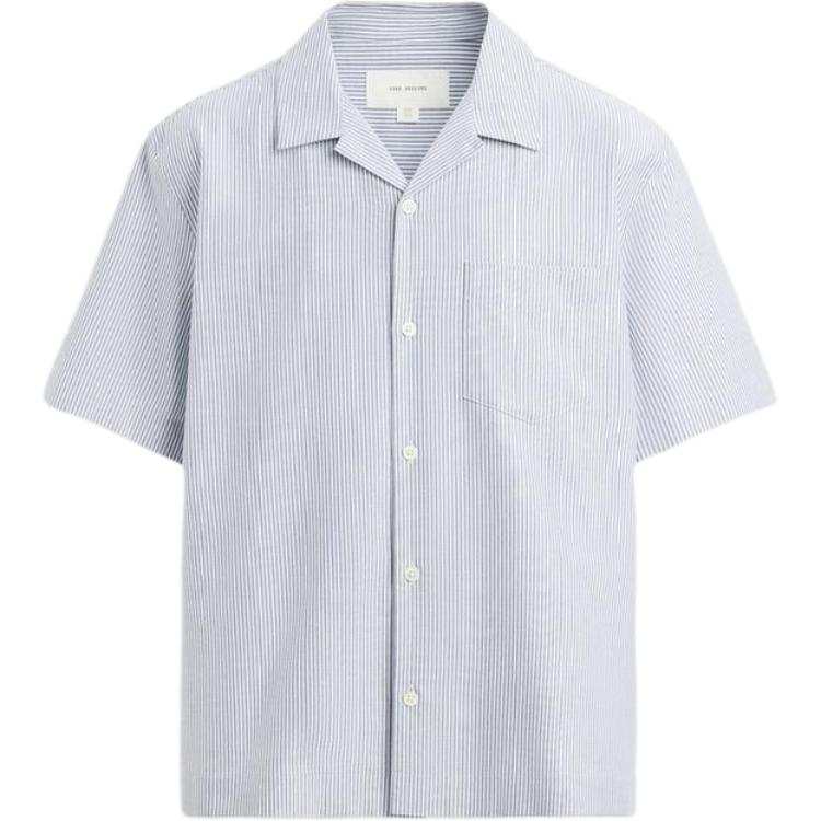 ZARA Shirts Men's Stripes Cuban Collar Moderate