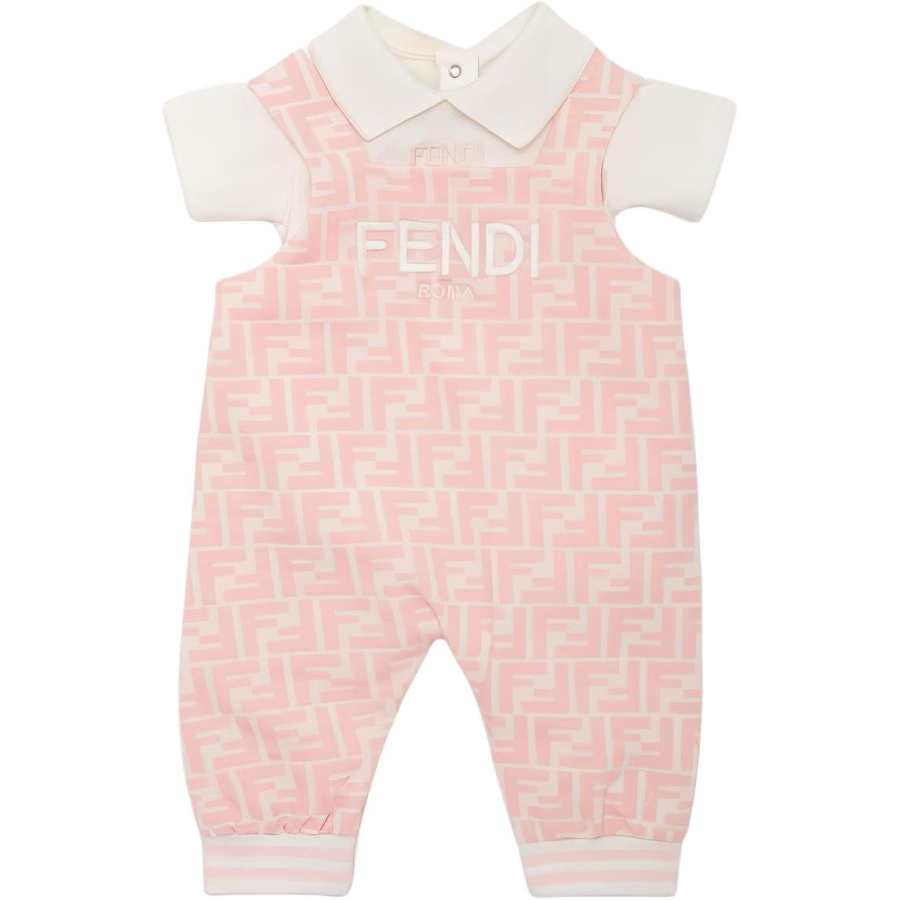 FENDI Jumpsuit & Crawlers White+Pink Infant And Toddler