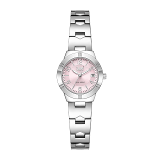 Lee Shiny Colors Collection Wrist Watches Quartz Movement Steel Strap Pink Watch Dial Women's Watch