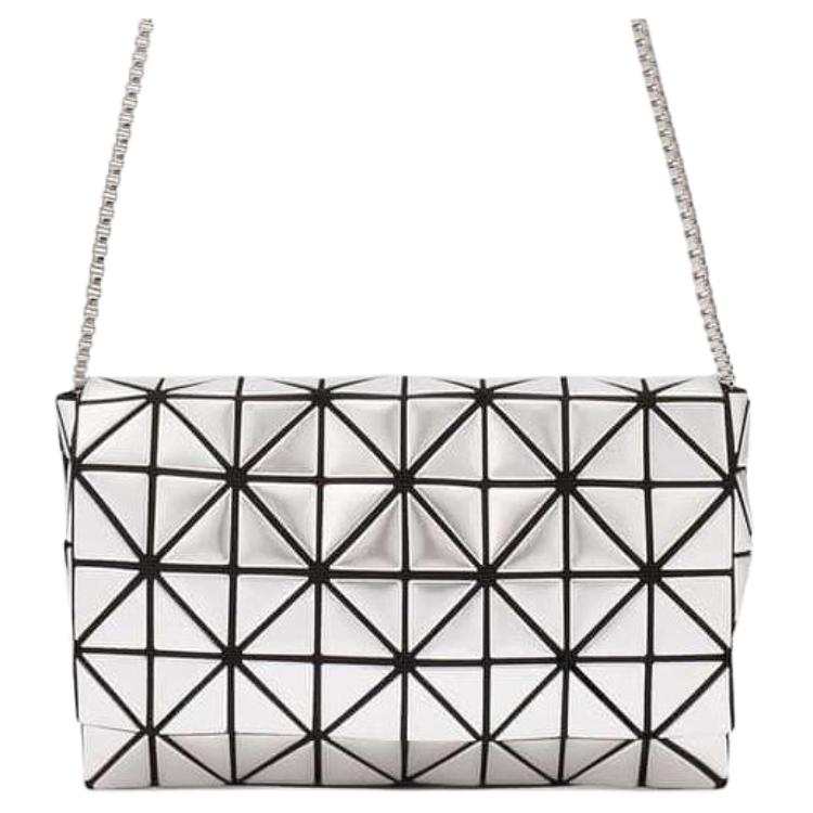 ISSEY MIYAKE Platinum Artificial Leather, Polyester, Polyurethane Shoulder Bag, Crossbody Bag Women's Silver