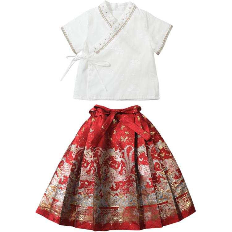 PROTECTCAMEL Kids Two Piece Skirt Sets Crew Neck Moderate Mid Length