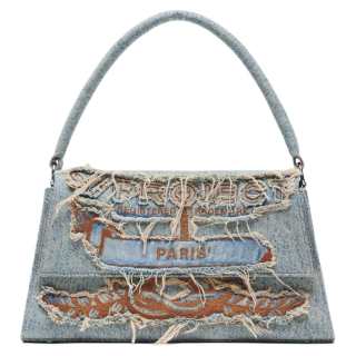 Y/Project Cotton Denim Handbag, Shoulder Bag Regular Women's Vintage Ice Blue