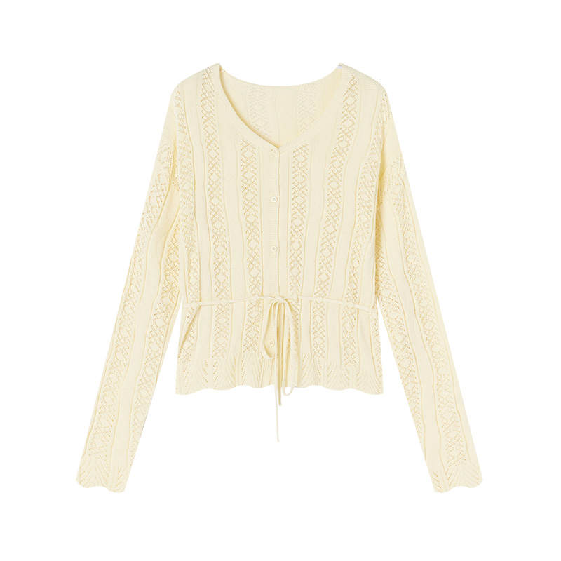 XIANGYING Knitwear Women's V Neck Moderate Cardigan
