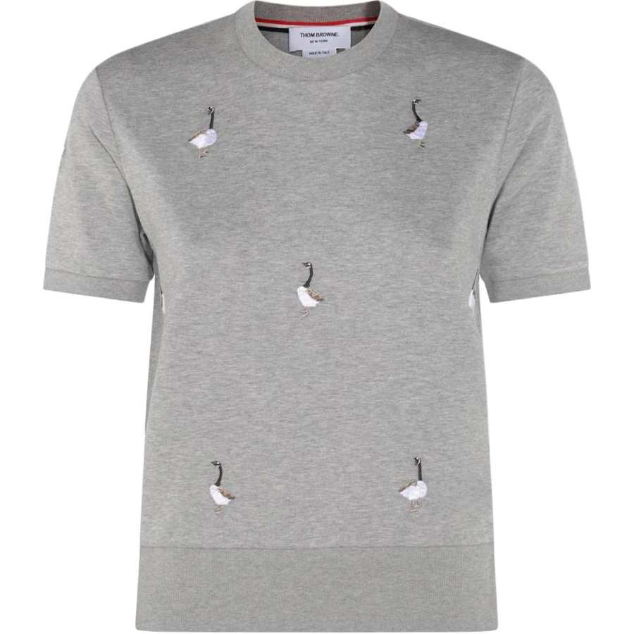 THOM BROWNE THOM BROWNE Logo Patch Geese Embroidered T Shirt