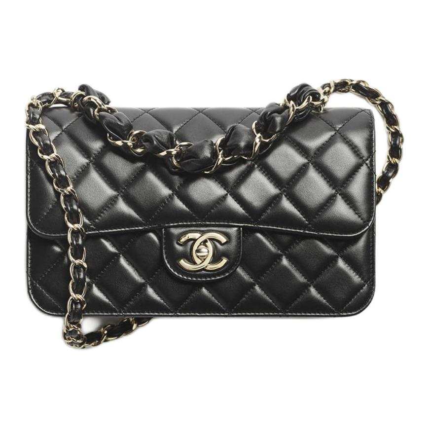 CHANEL Polished Lambskin Shoulder Bag, Crossbody Bag, Handbag Women's Black