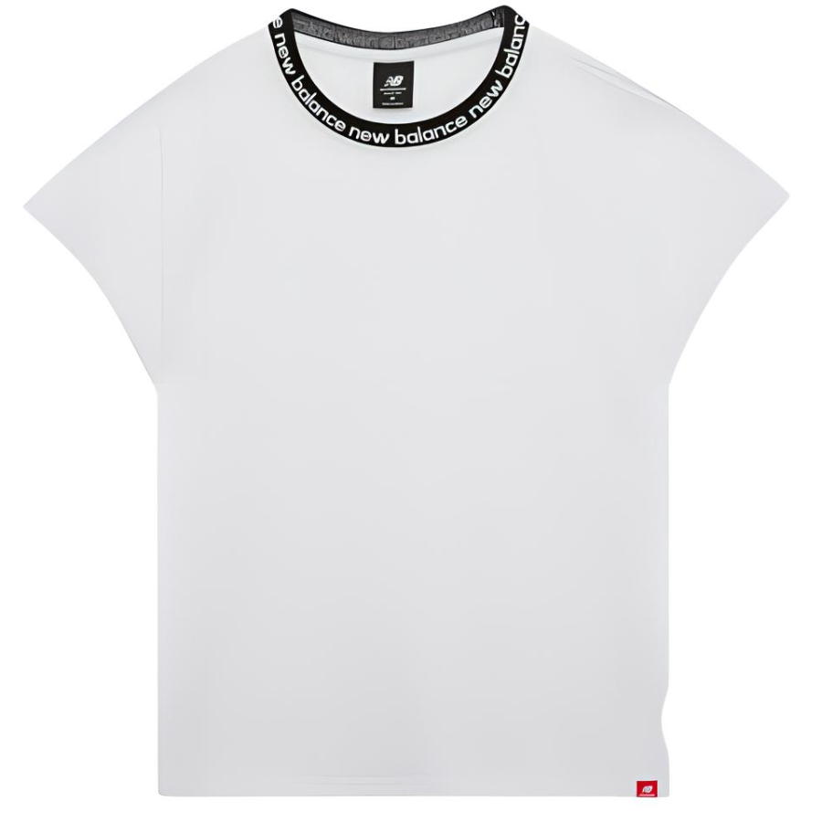 New Balance New Balance T Shirts Women's White Crew Neck Moderate Straight Fit