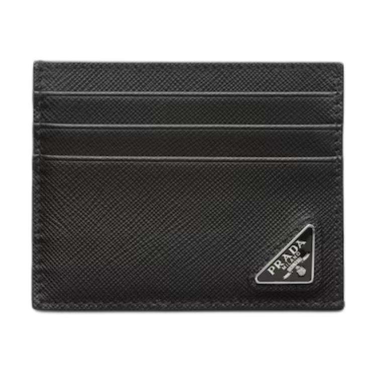 PRADA PRADA Saffiano Leather Card Holder Men's Black