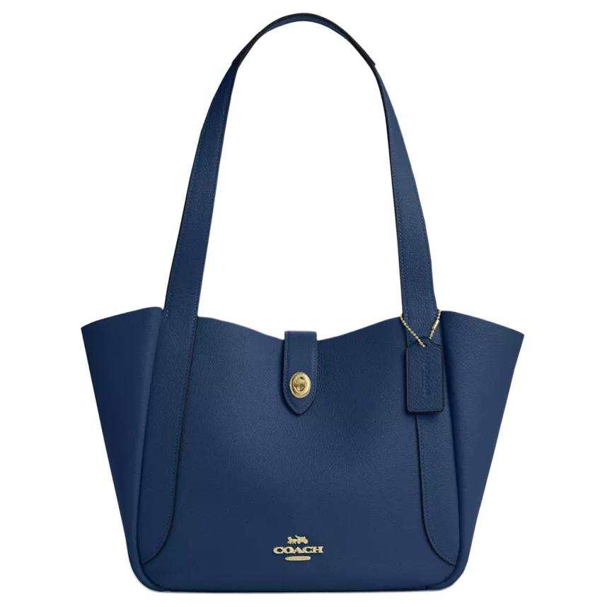 COACH Hadley Leather Tote Bag, Shopping Bag, Shoulder Bag Large Women's Blue