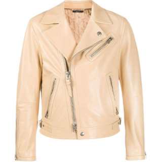TOM FORD Leather Jackets Men's Beige Yellow Lapel Moderate