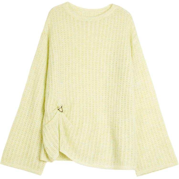 ELLE Knitwear Women's Light Green Crew Neck Moderate Other
