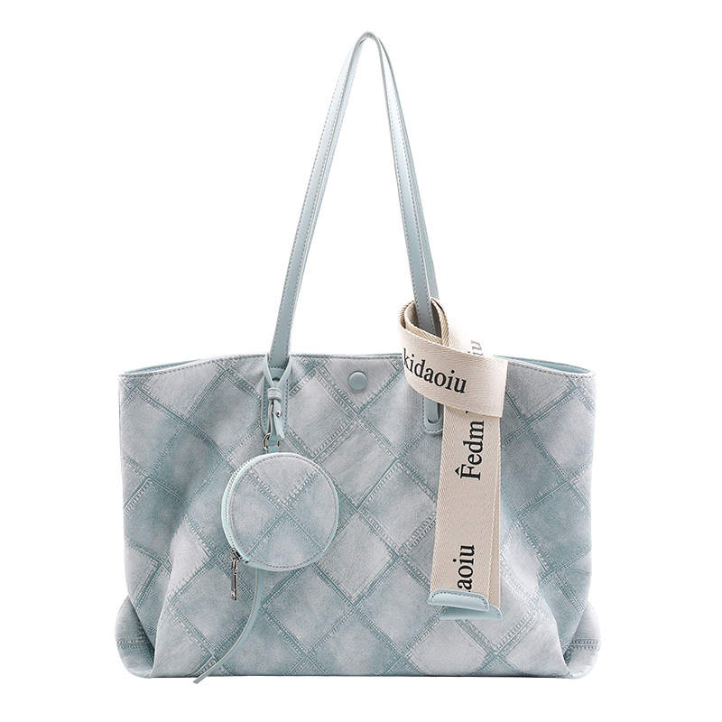 PAYOT Synthetic Leather Tote Bag, Shoulder Bag Regular Women's Denim Blue
