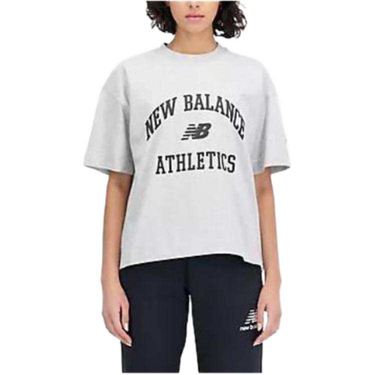 New Balance New Balance T Shirts Women's Classic Gray Crew Neck Moderate Straight Fit