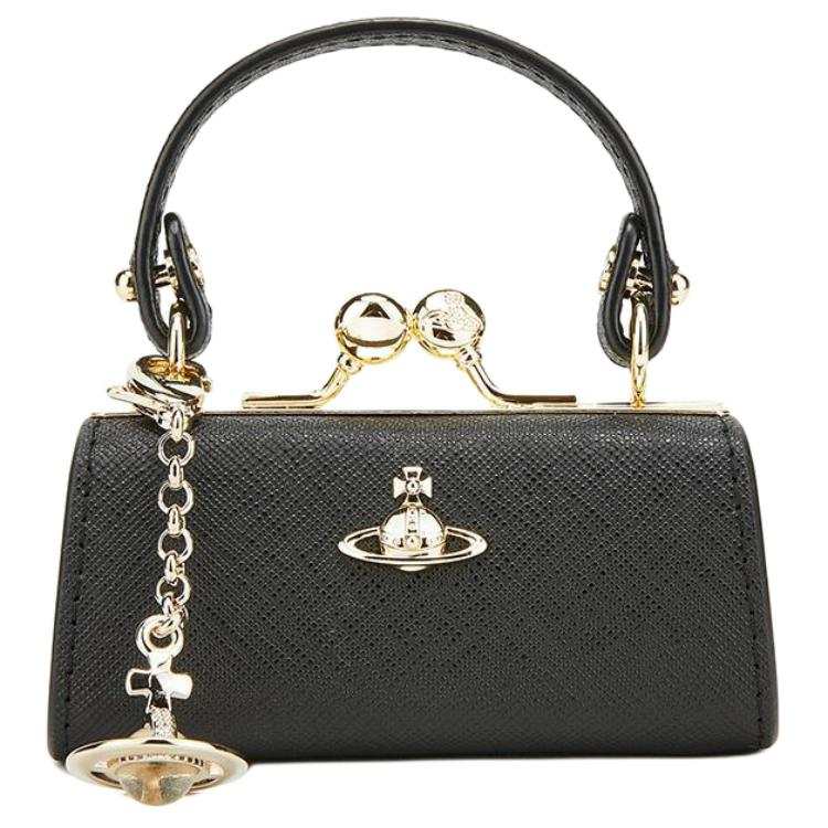 Vivienne Westwood Cow Leather Handbag Women's Black
