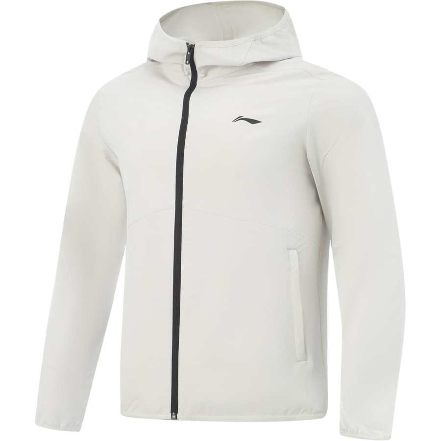 Li-Ning Li Ning Fitness Series Fleece Lined Thermal Hooded Comfortable Minimalist Style Athleisure Stitching Trench Coat Men's