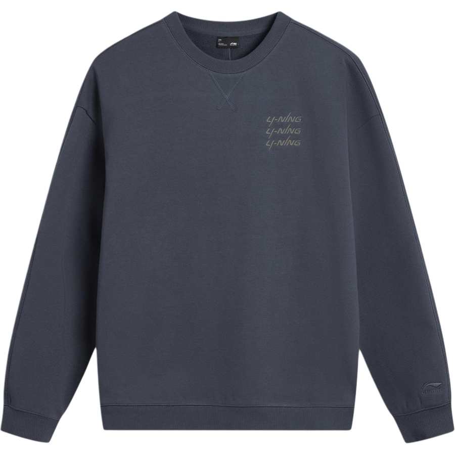 Li-Ning Li Ning Sports Life Collection Crew Neck Letter Fleece Lined Long Sleeved Sweatshirt Unisex