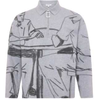 Jw Anderson half-zip illustration sweatshirt