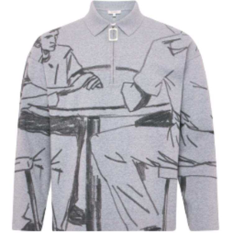 Jw Anderson half-zip illustration sweatshirt
