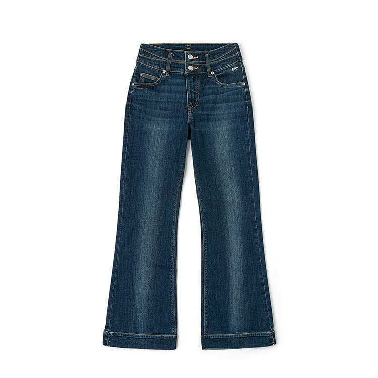 Lee Lee Jeans Women's Dark Blue Moderate Flared Pants