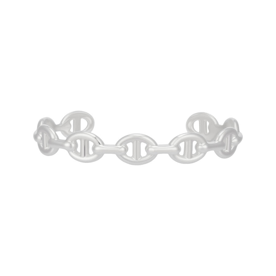 HERMES HERMES Enchainee Pig Nose 925 Sterling Silver Bangles Women's