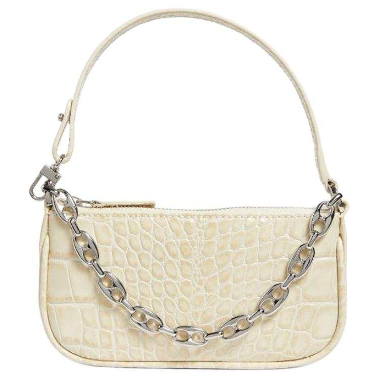 By Far Rachel Leather Baguette Bag, Shoulder Bag, Handbag Women's Cream