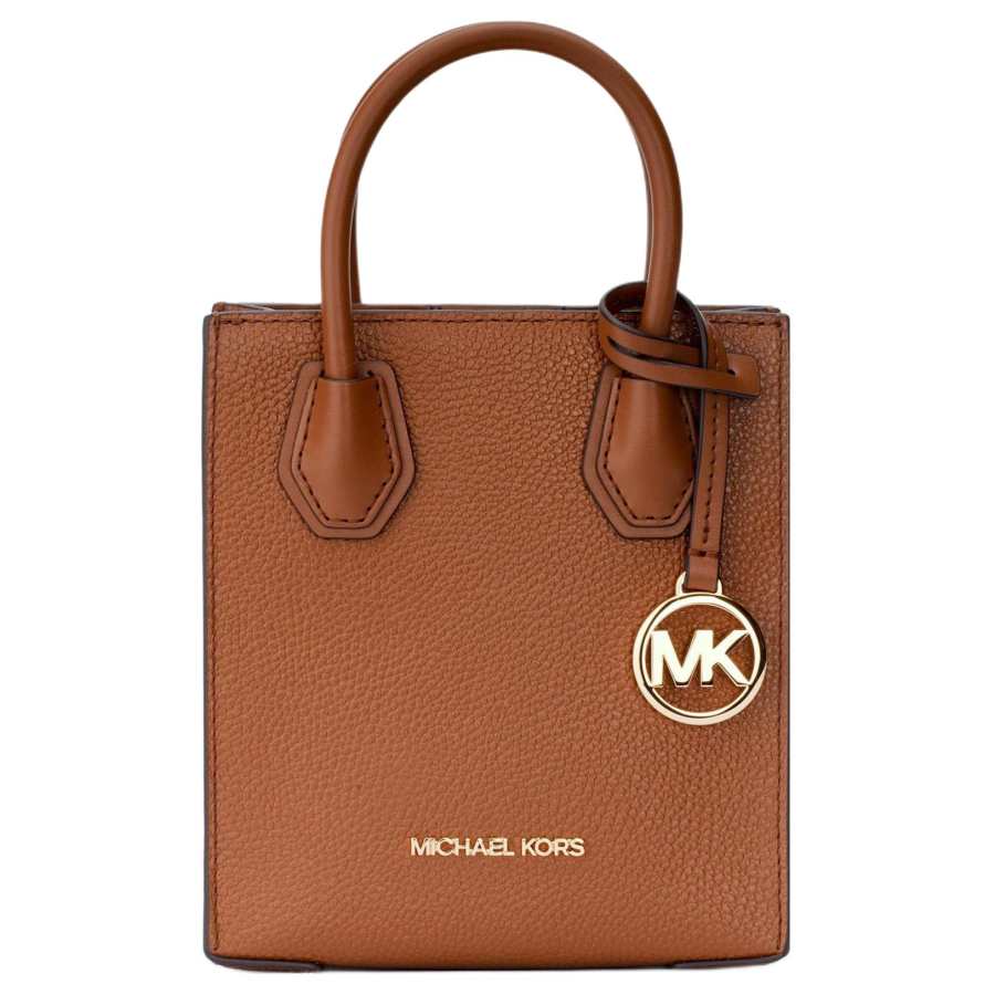MICHAEL KORS Mercer Cow Leather Portable Crossbody Bag, Shoulder Bag Mini Women's Caramel Brown