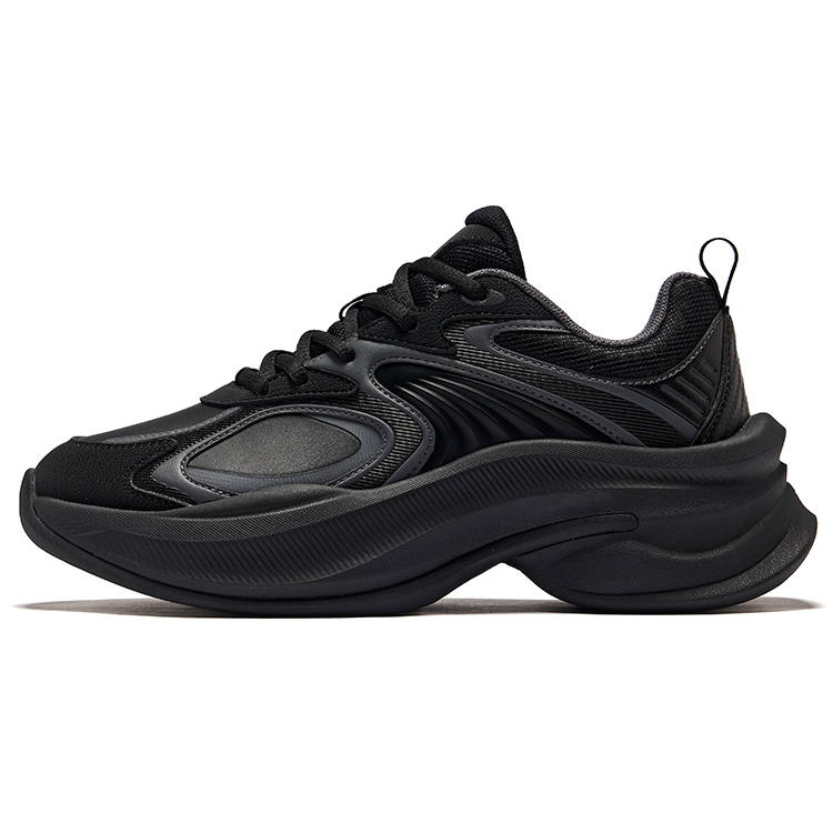 Erke Lively Dance Abrasion Resistant, Breathable, Lightweight Low top Casual Shoes Women's Jet Black Carbon Gray