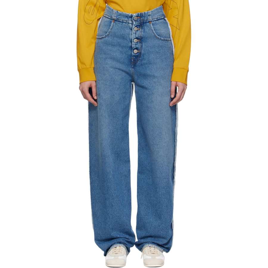 MM6 Maison Margiela Logo Patch High Waist Jeans