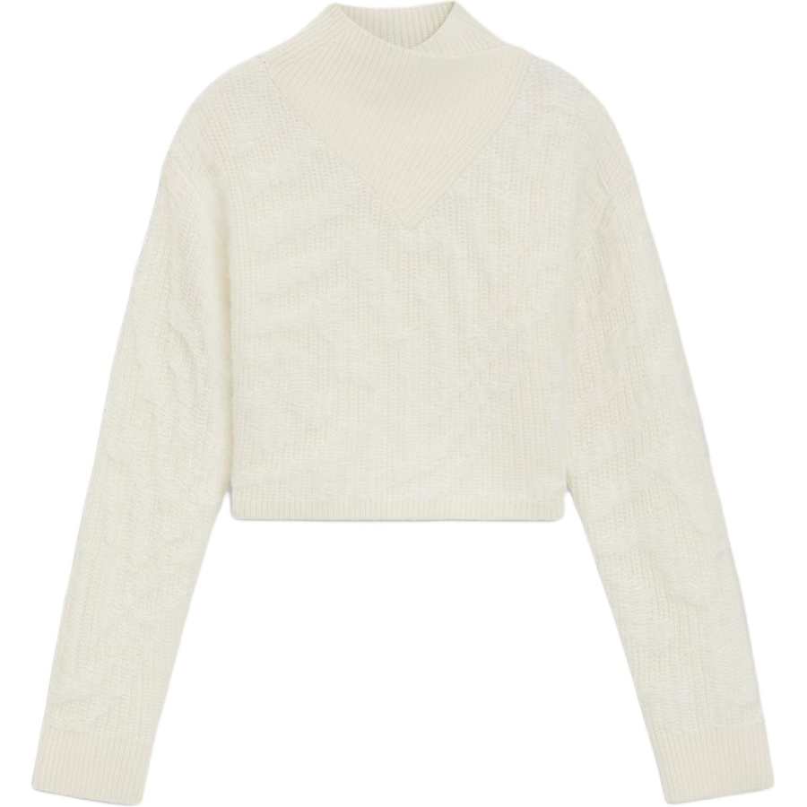 Hugo Boss Layered Neckline Cropped Jumper