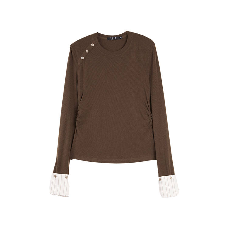 ELLE T Shirts Women's Crew Neck Moderate