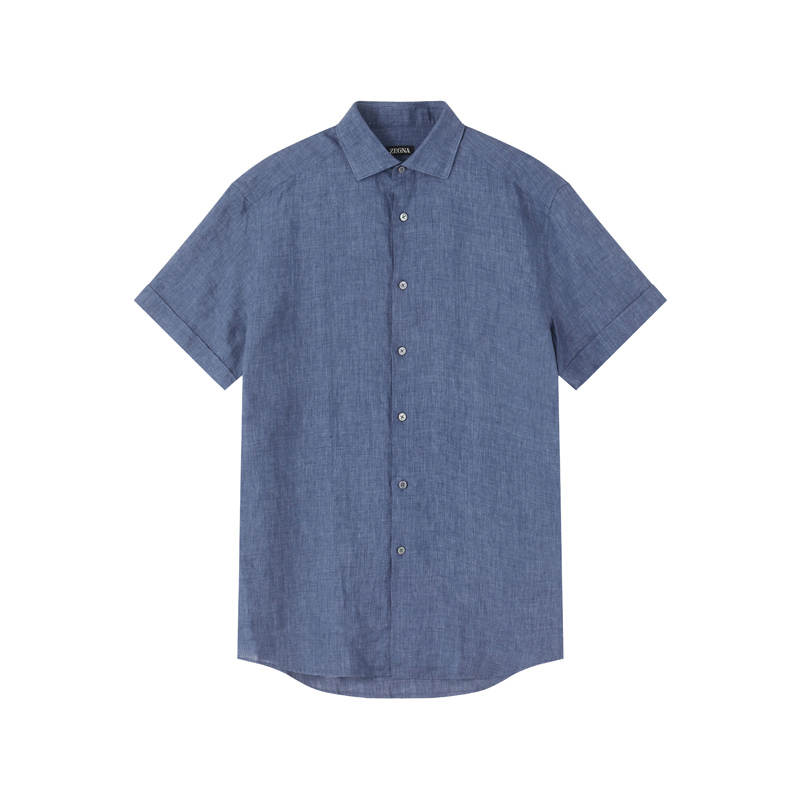 Ermenegildo Zegna FW25 Shirt Men's Dark Mixed Blue