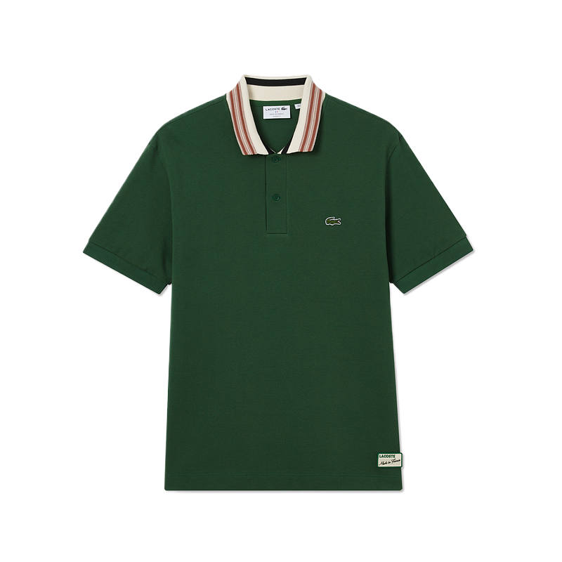 LACOSTE Lacoste striped-collar polo shirt